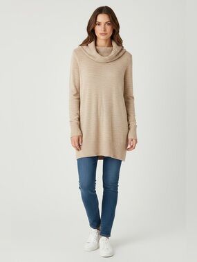 The Limited Cowl Neck Sweater // Beige // XL